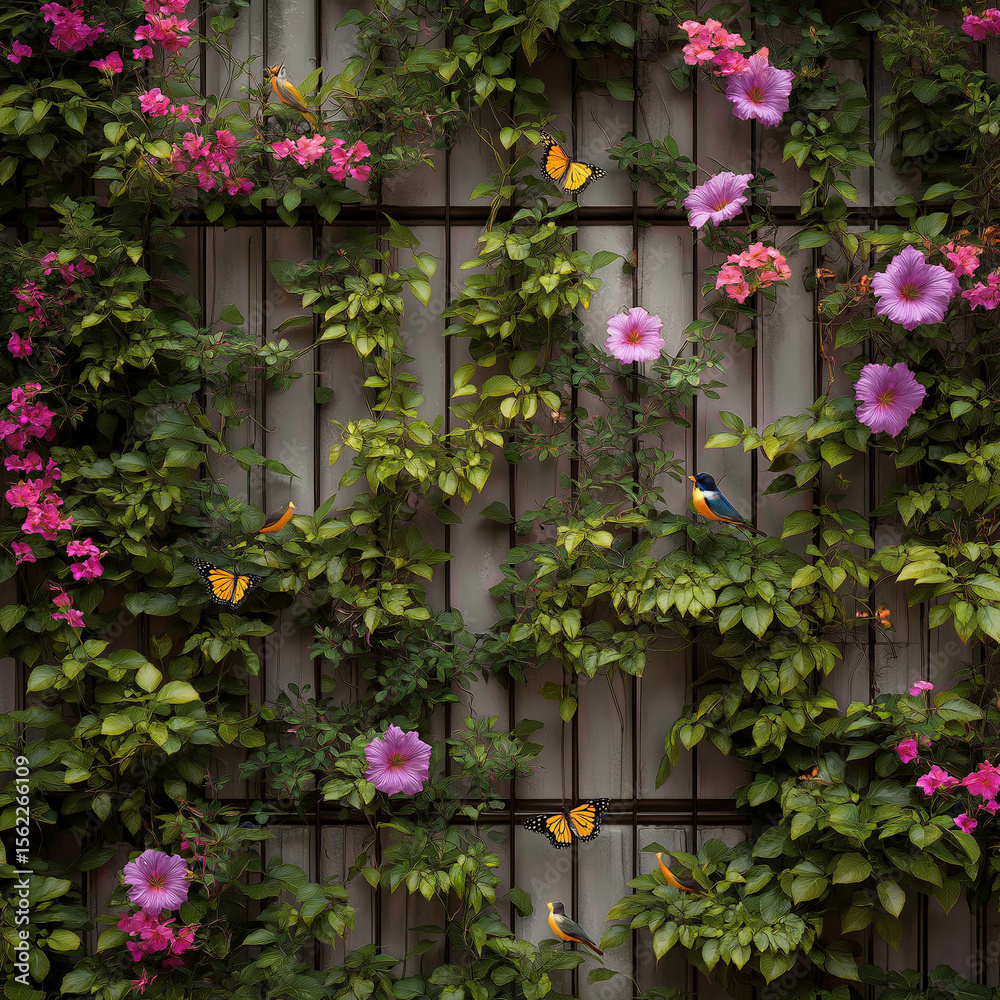 Fototapeta premium flowers on the wall