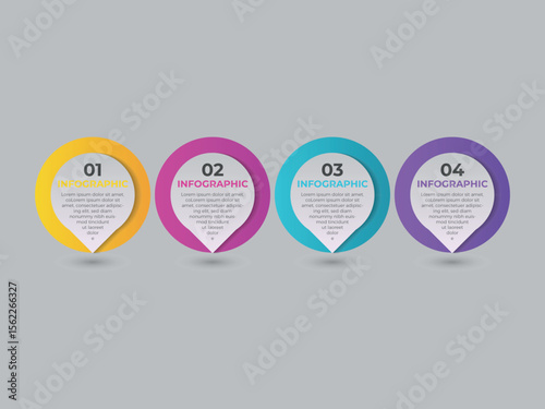 Business infographics template. timeline with 4 steps, options. can be used for workflow diagram, info chart, web design. vector illustration.