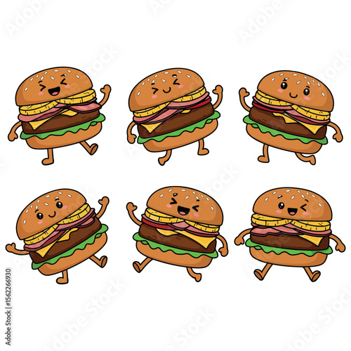 Hawaiian burger  vector. Hawaiian burger? Vector bundle. Hawaiian burger  vector, illustration, lineart 
