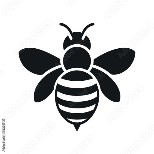 Honey bee vector silhouette illustration icon