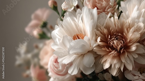 Close-up of beautiful pastel floral arrangement