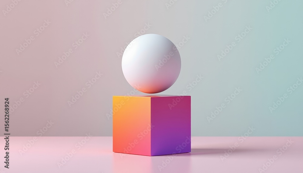 Colorful Geometric Shapes on a Soft Pastel Background Colorful Geometric Shapes on a Soft Pastel Background