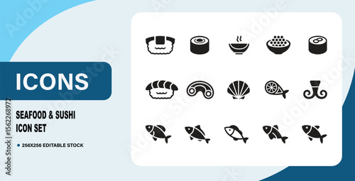 Seafood & Sushi Icon Set