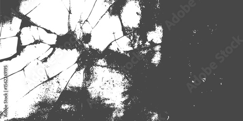 Shattered glass texture with contrast cracks and gritty overlay for horror visuals punk design, t-shirt prints, dramatic background compositions.