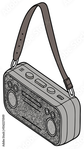 Portable Retro Boombox with Shoulder Strap  Perfect for Outdoor Adventures and Parties