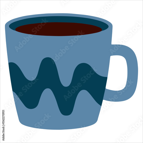 Hot coffee cup in minimalist vector style. Clean line art beverage graphic ideal for drink labels and coffee shop branding.