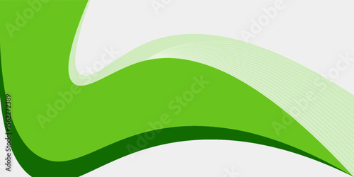 Abstract White and Green wave wide background banner