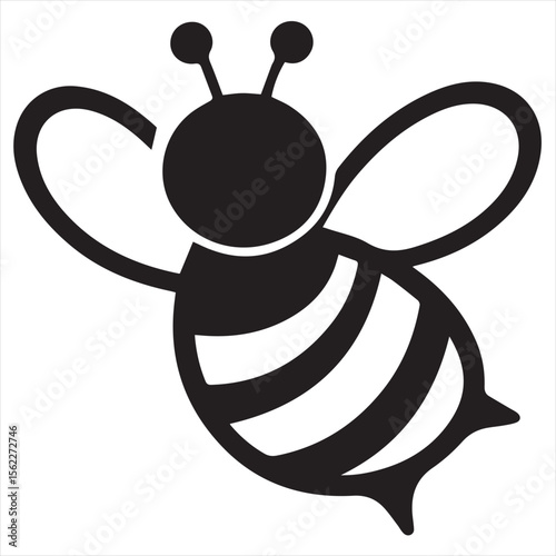 Minimalist Bee Logo Vector in Silhouette Style – Clean Insect Icon for Honey Brands, Eco-Friendly Products, Organic Farming, Nature Logos, Beekeeping Businesses, and Environmental Designs