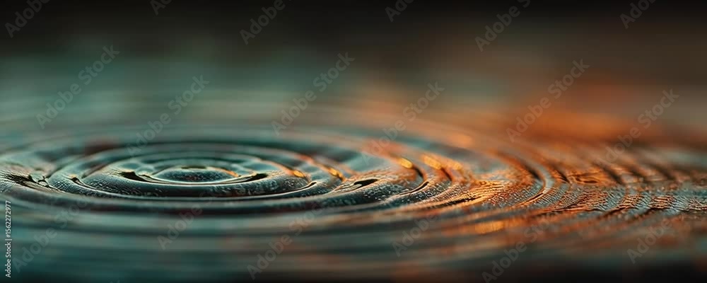 custom made wallpaper toronto digitalCrystal clear water drop falling into a calm body of water, creating mesmerizing concentric ripples that expand outwards, reflecting warm, orange hues