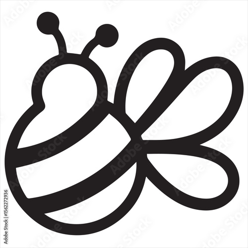 Minimalist Bee Logo Vector in Silhouette Style – Clean Insect Icon for Honey Brands, Eco-Friendly Products, Organic Farming, Nature Logos, Beekeeping Businesses, and Environmental Designs