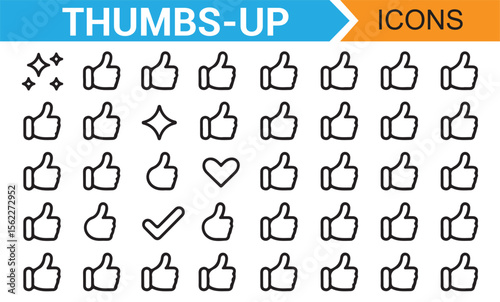 Thumbs-Up Gesture Vector Icons for Social Media and Positive Feedback