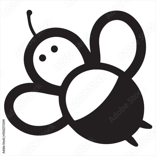 Minimalist Bee Logo Vector in Silhouette Style – Clean Insect Icon for Honey Brands, Eco-Friendly Products, Organic Farming, Nature Logos, Beekeeping Businesses, and Environmental Designs