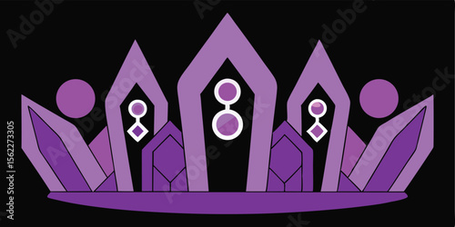 Crown of thorns with colorful flowers vector illustration design