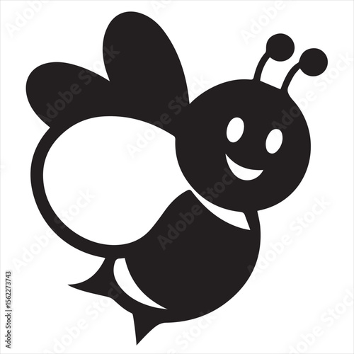 Minimalist Bee Logo Vector in Silhouette Style – Clean Insect Icon for Honey Brands, Eco-Friendly Products, Organic Farming, Nature Logos, Beekeeping Businesses, and Environmental Designs