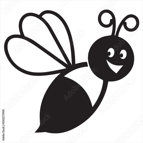 Minimalist Bee Logo Vector in Silhouette Style – Clean Insect Icon for Honey Brands, Eco-Friendly Products, Organic Farming, Nature Logos, Beekeeping Businesses, and Environmental Designs