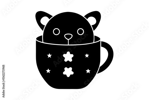 black and white teapot