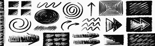 Hand-drawn Textures & Arrows: Design Elements Set