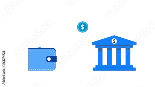 Wallet to Bank Transfer animation , e Wallet money transfer , Online mobile payment transaction, mobile Wallet , online e Wallet 