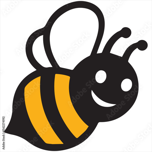 Minimalist Bee Logo Vector in Silhouette Style – Clean Insect Icon for Honey Brands, Eco-Friendly Products, Organic Farming, Nature Logos, Beekeeping Businesses, and Environmental Designs