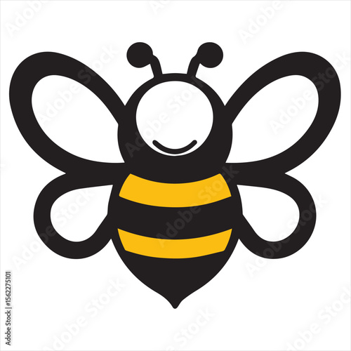 Minimalist Bee Logo Vector in Silhouette Style – Clean Insect Icon for Honey Brands, Eco-Friendly Products, Organic Farming, Nature Logos, Beekeeping Businesses, and Environmental Designs