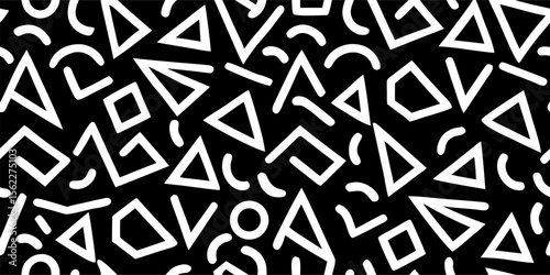 Abstract Geometric Black and White Seamless Pattern