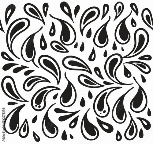 Black and White Paisley Pattern Background