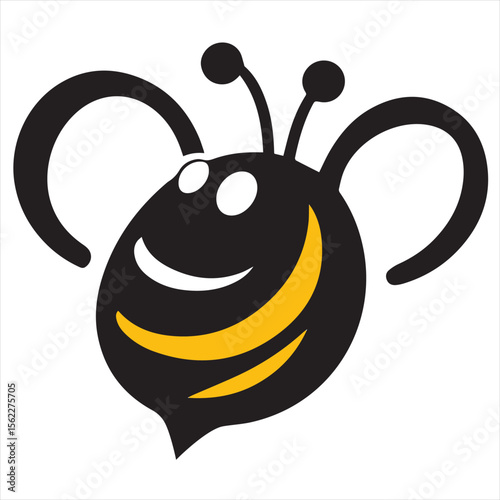Minimalist Bee Logo Vector in Silhouette Style – Clean Insect Icon for Honey Brands, Eco-Friendly Products, Organic Farming, Nature Logos, Beekeeping Businesses, and Environmental Designs