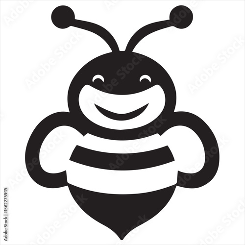 Minimalist Bee Logo Vector in Silhouette Style – Clean Insect Icon for Honey Brands, Eco-Friendly Products, Organic Farming, Nature Logos, Beekeeping Businesses, and Environmental Designs