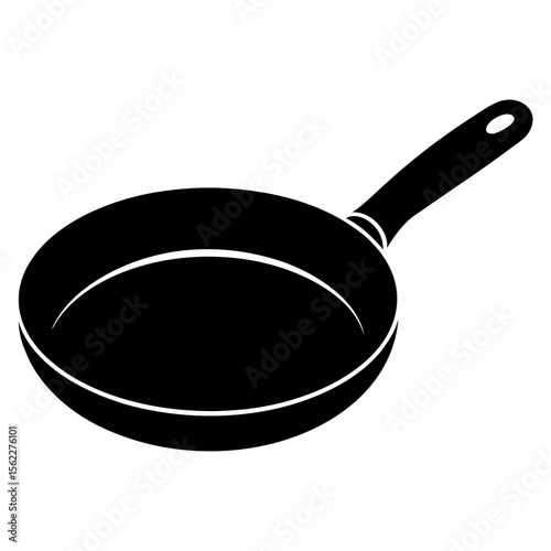 Simple cooking pan kitchenware utensil equipment silhouette vector illustration