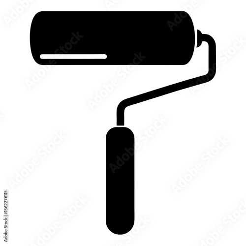 Isolated painting roller tool equipment design silhouette vector illustration