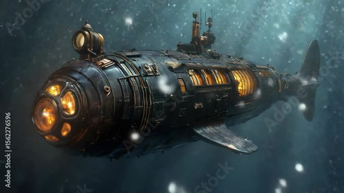 Wallpaper Mural A submarine floating in the ocean Torontodigital.ca