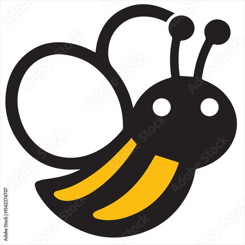 Minimalist Bee Logo Vector in Silhouette Style – Clean Insect Icon for Honey Brands, Eco-Friendly Products, Organic Farming, Nature Logos, Beekeeping Businesses, and Environmental Designs
