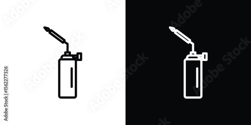 Blowtorch icon isolated silhouette on white background. Vector illustration.