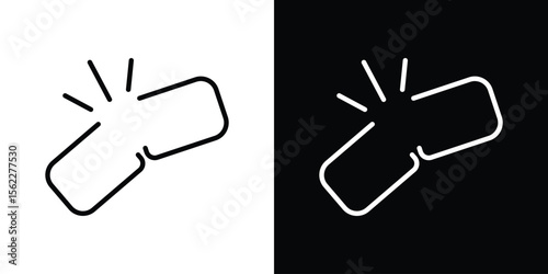 Broken link icon isolated silhouette on white background. Vector illustration.