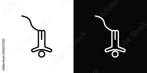 Bungee jumping icon isolated silhouette on white background. Vector illustration.