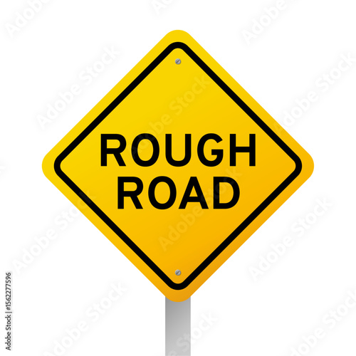 Rough road warning sign. Alerts drivers of bumpy surface.