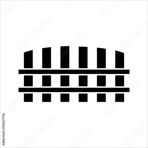 white picket fence Icon Symbol isolated white background. vector illustration. color editable.