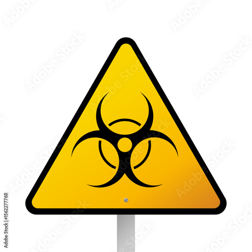 Biohazard alert triangle icon. Vector stock design.