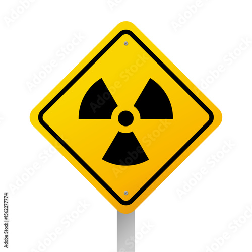 Nuclear radiation warning sign vector.