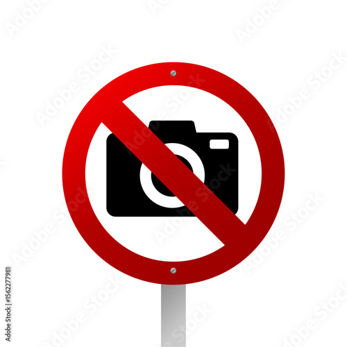 No photography allowed sign. Camera restricted.