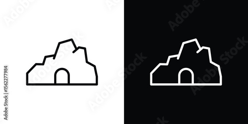 cave icon isolated silhouette on white background. Vector illustration.