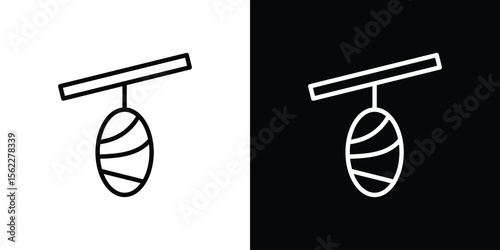 Cocoon icon isolated silhouette on white background. Vector illustration.