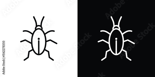 Cockroach icon isolated silhouette on white background. Vector illustration.
