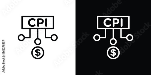 Consumer prices index icon isolated silhouette on white background. Vector illustration.