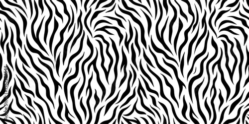 Black and White Zebra Stripe Pattern Seamless Texture