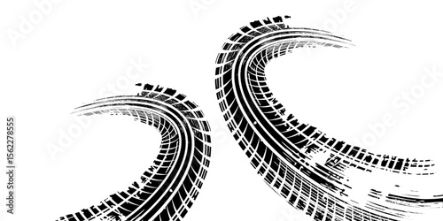 Abstract black and white background with tire tracks.. vector illustration eps 10