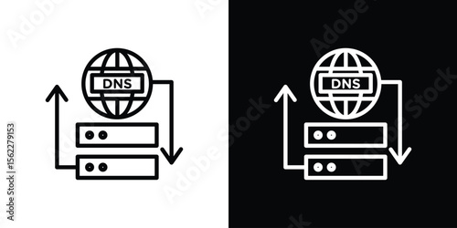 DNS icon isolated silhouette on white background. Vector illustration.
