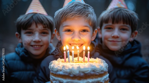 Birthday bliss with cake, smiles, hats, and fun