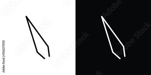 Eyebrow tweezers icon isolated silhouette on white background. Vector illustration.