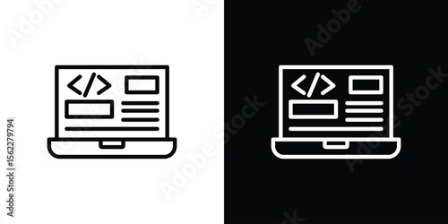 Front end icon isolated silhouette on white background. Vector illustration.